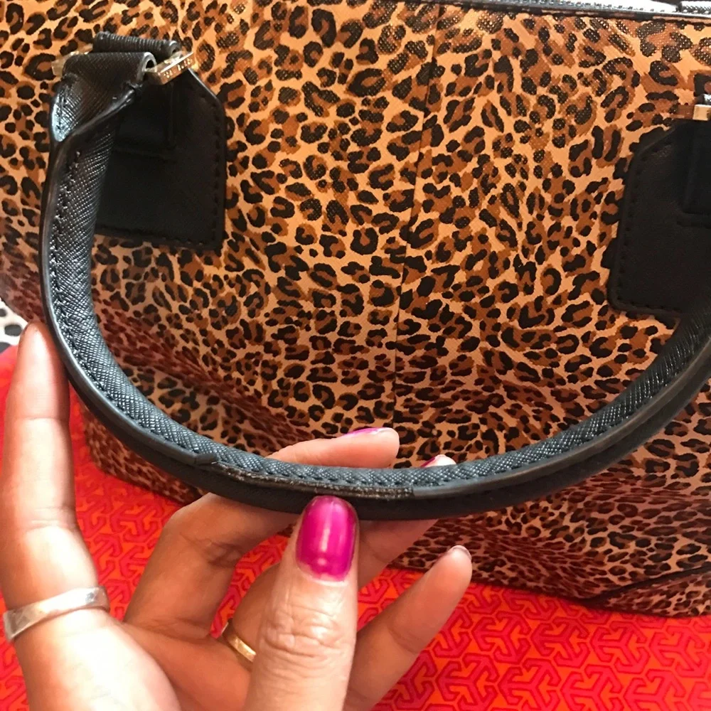 Tory Burch Leopard Print Bag with Black Accents